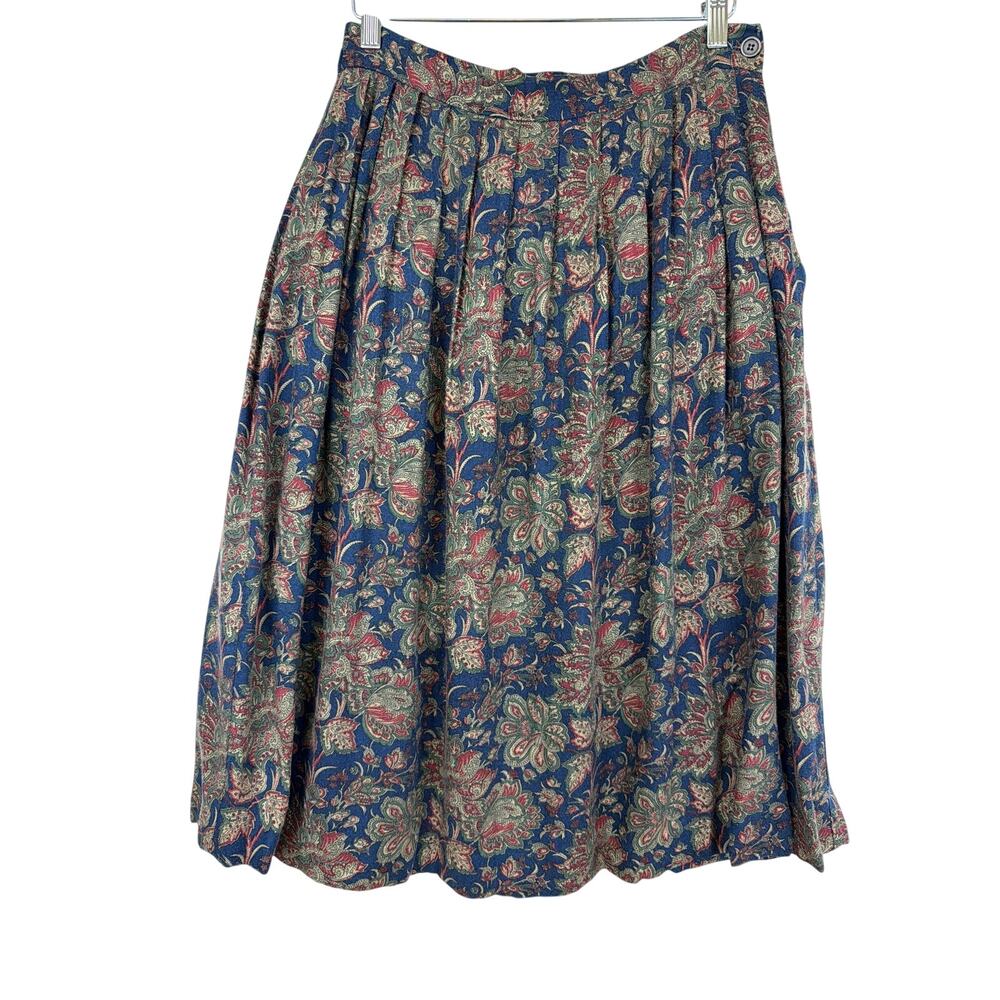 Vintage KOREA Essential Elements Multicolor Floral Print Skirt Size MED
